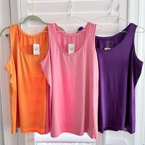 NWT BUNDLE PLUS SIZE Ashley Stewart Colorful Tank Tops - Pink, Orange, Purple